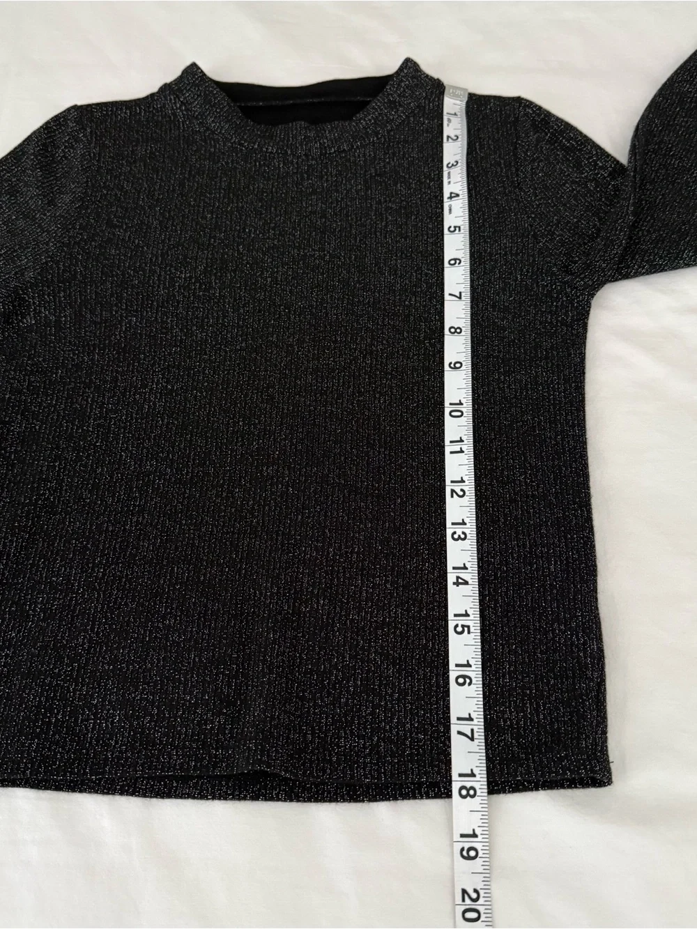 Justice Girls Black Metallic Sparkle Long Sleeve Top Fall Halloween Autumn 12